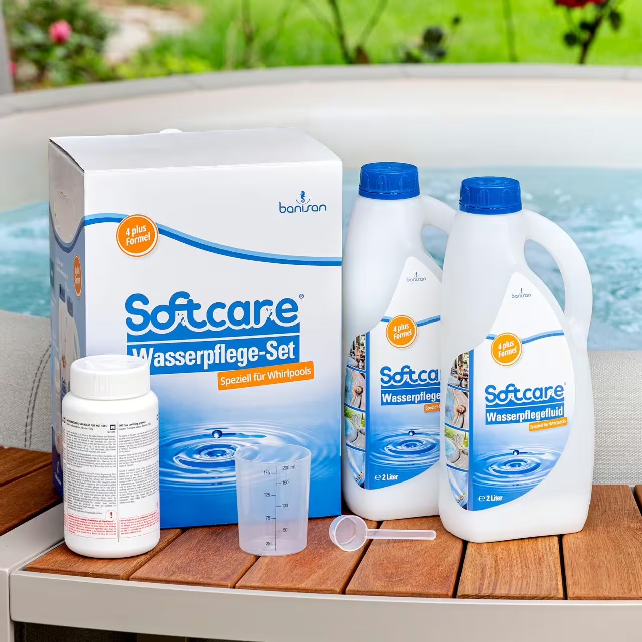 Softcare by Banisan Whirlpool Wasserpflegeset Basis-Set mit Chlorgranulat 3 teilig Softcare by Banisan Whirlpool Wasserpflegeset Basis-Set mit Chlorgranulat 3 teilig