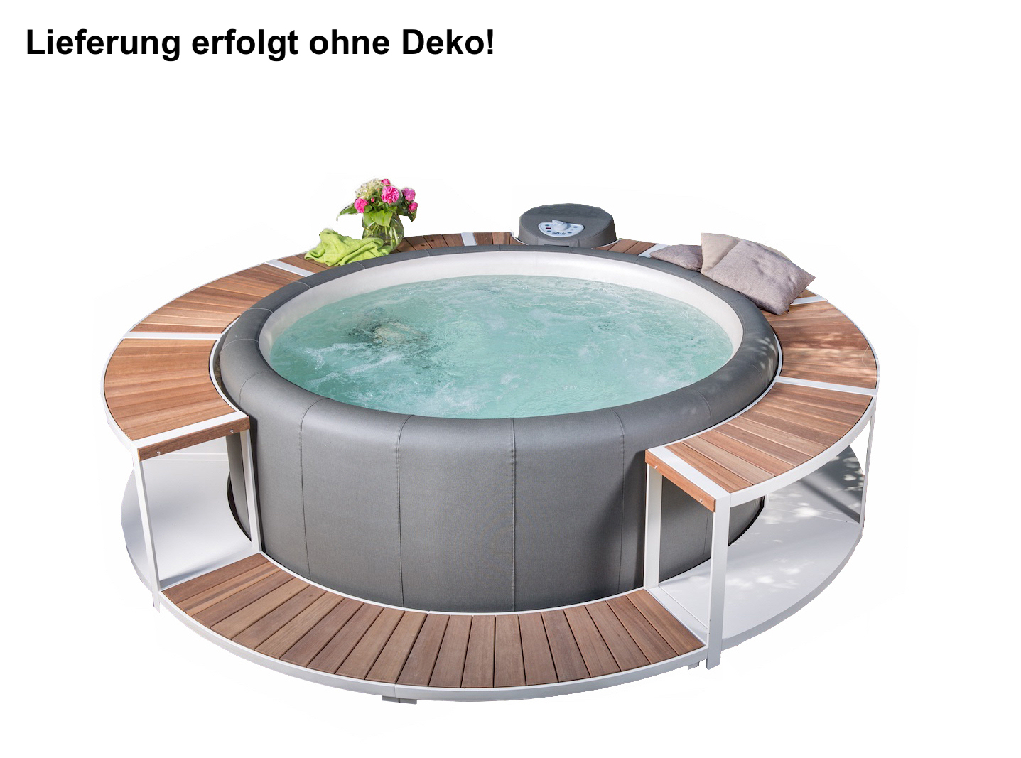 Softub Whirlpool Resort 300 Graphite/Pearl inkl Stausee Umrandung mit Einstieg Creme Softub Whirlpool Resort 300 Graphite/Pearl inkl Stausee Umrandung mit Einstieg Creme