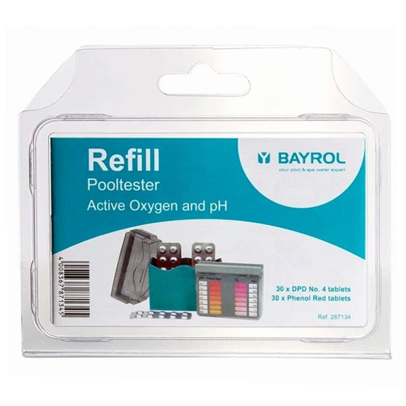Bayrol Nachfüllpackung für Pooltester pH/O2 pH Wert und Aktivsauerstoff 2 x 30 Tabletten