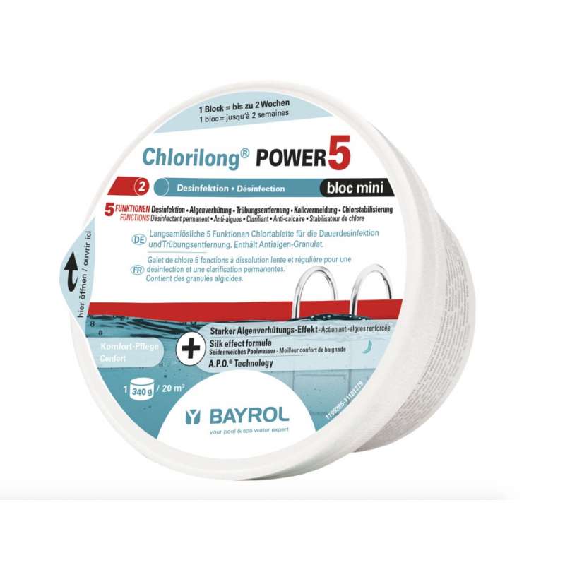 Bayrol Chlorilong Power 5 Bloc Mini 340 g Chlortablette Dauerdesinfektion