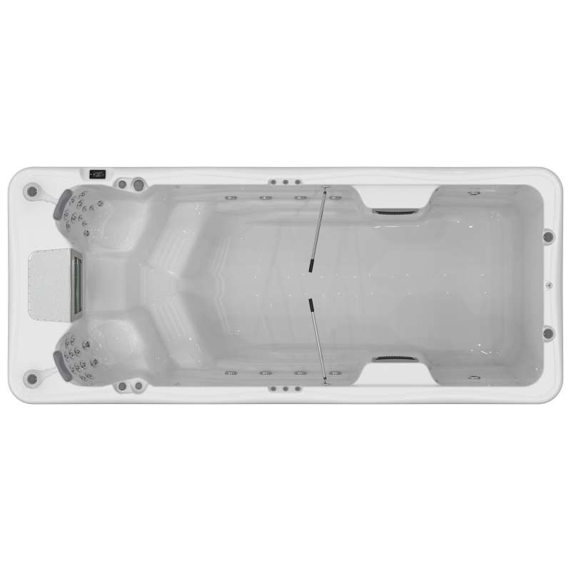Wellis Amazonas 2019 W-Flow Swim Spa Außenwhirlpool inkl. Thermoabdeckung Weiß / Grau