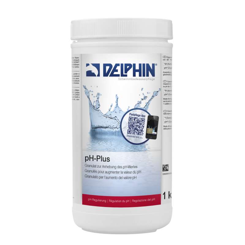 Delphin pH Plus Granulat 1 kg erhöht den pH Wert Schwimmbadpflege 0802001D