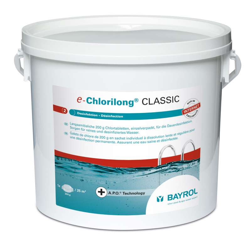 Bayrol e-Chlorilong Classic 5 kg Chlortabletten à 200 g zur Dauerdesinfektion