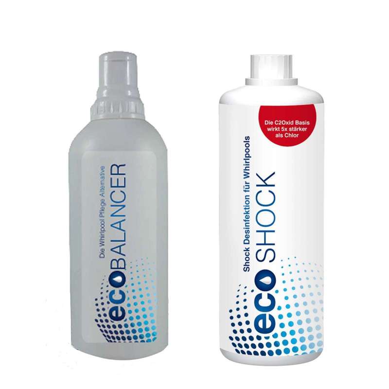 EcoShock Schockbehandlung 1000ml + EcoBalancer 1000ml Wasserpflege Set Whirlpool chlorfrei biologisc