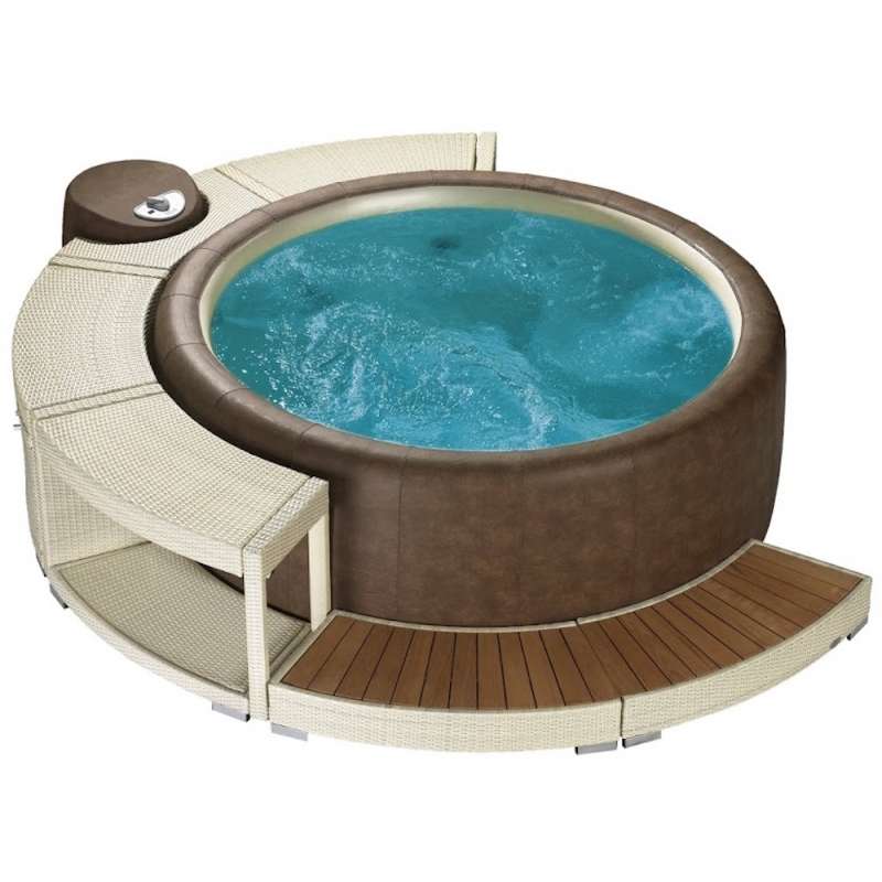 Softub Whirlpool Modell Legend 220 inkl 5/8 Poly Rattanumrandung white chocolate