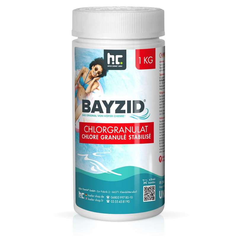 BAYZID® Chlorgranulat 1 kg Chlor Granulat wirkt schnell und zuverlässig für Pools und Whirlpools