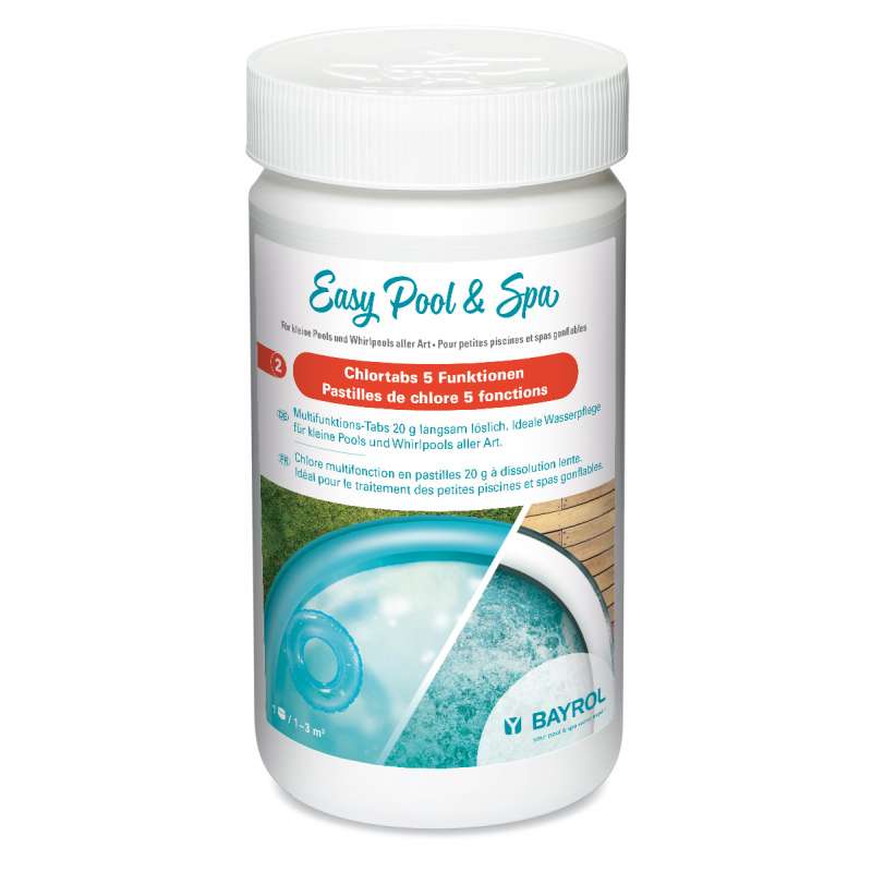 Bayrol Easy Pool & Spa Chlortabs 5 Funktionen 1 kg Multitabs 5in1 für kleine Pools und Whirlpools