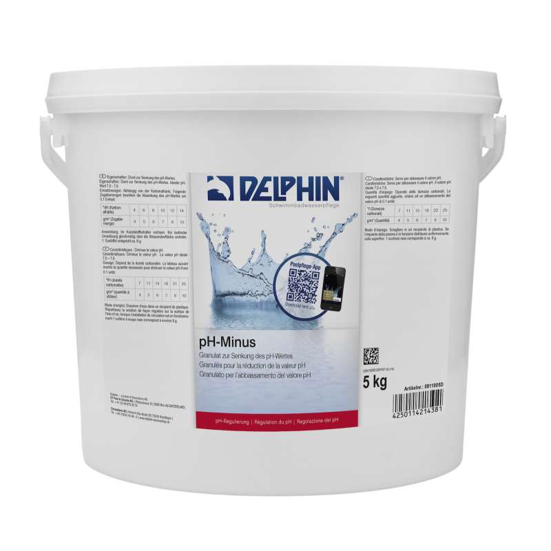 Delphin pH Minus Granulat 5 kg senkt den pH Wert Schwimmbadpflege 0811005D