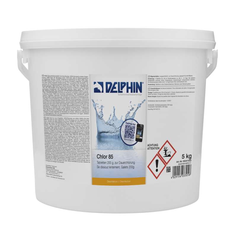 Delphin Chlor 85 Tabletten 200g Inhalt 5 kg Dauerchlor Schwimmbadpflege