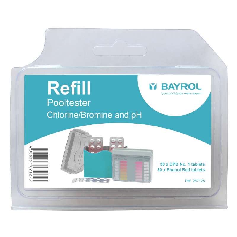 Bayrol Nachfüllpack für Pooltester pH Wert und Chlor/Brom 2 x 30 Tabletten