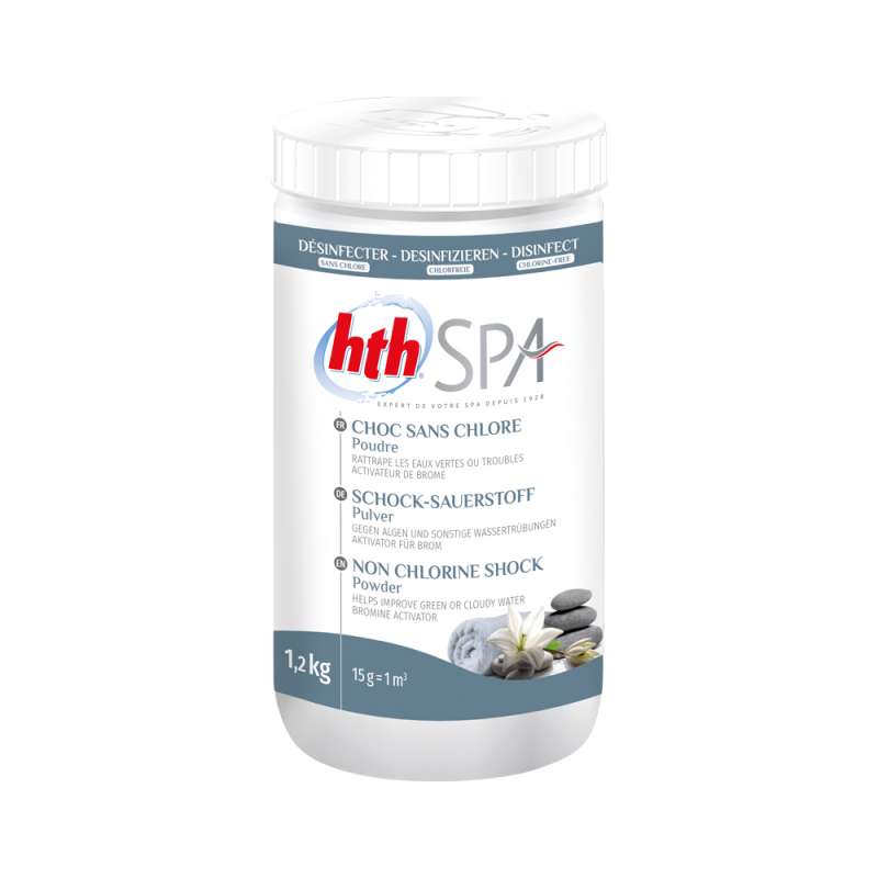 hth Spa Schock Sauerstoffpulver 1,2 kg Schocksauerstoff Pulver für Whirlpools und Spas