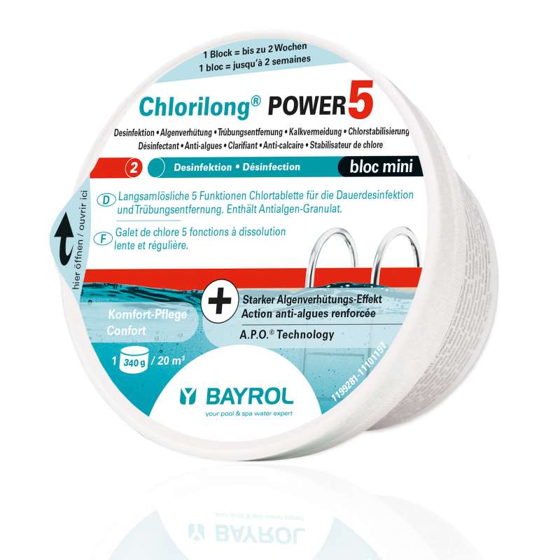 Bayrol Chlorilong Power 5 Bloc Mini Chlortablette 340 g Dauerdesinfektion