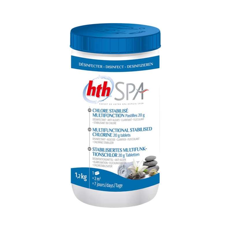 hth Spa Stabilisiertes Multifunktionschlor Tabletten 1,2 Kg Chlor Multifunktionstabletten 20g