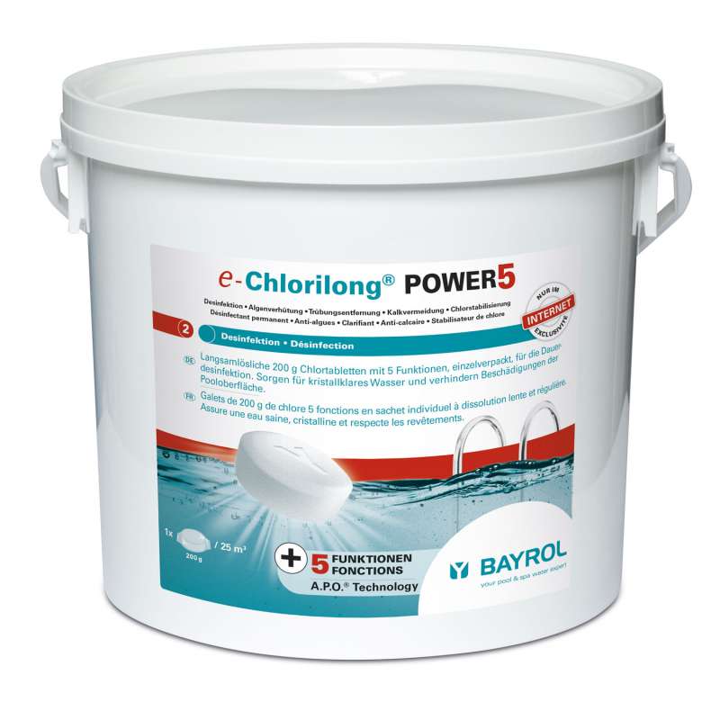 Bayrol Chlorilong Power 5 Multifunktionstablette à 250 g Chlordesinfektion 5 kg