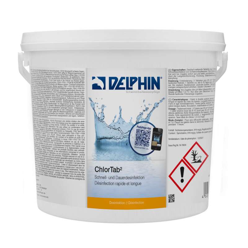 Delphin Chlor Tab² 250g Tablette 3 kg Schnelldesinfektion Desinfektion 0519703D