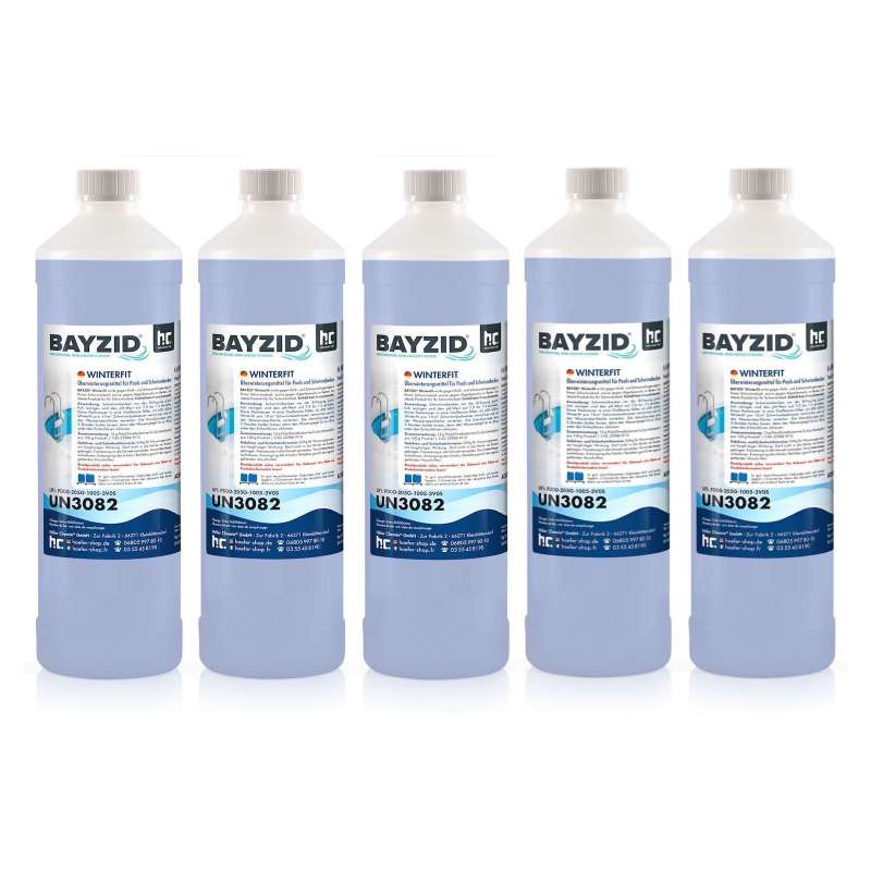 BAYZID® Winterfit Überwinterungsmittel 5x 1 L Wintermittel für Pools und Whirlpools