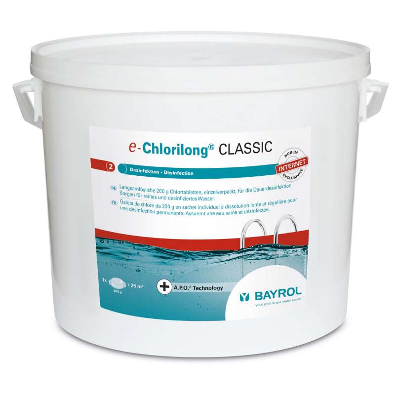 Bayrol Chlorilong Classic 10 kg Chlortabletten à 250 g zur Dauerdesinfektion