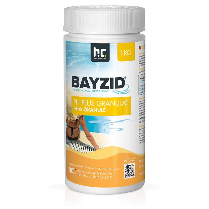 BAYZID® pH Plus Granulat 1 kg zur Anhebung des pH Werts für Pools und Whirlpools