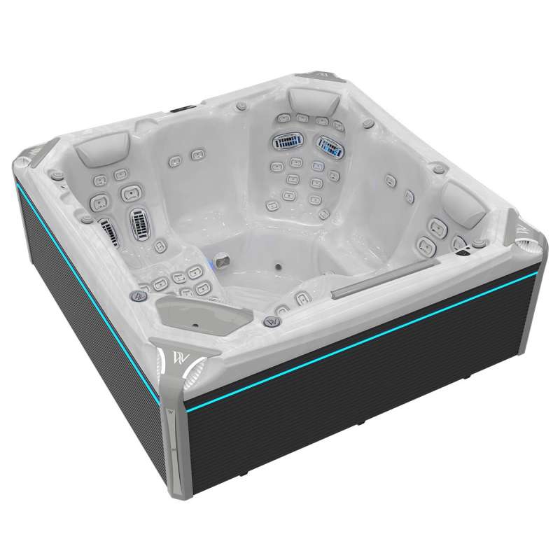 Wellis Everest Life Premium Whirlpool Outdoor Außenwhirlpool 236x236x95cm mit Wärmepumpe und Treppe